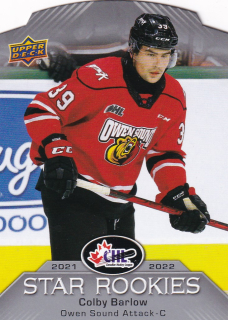 22-23 UD CHL - Colby BARLOW č. CSR-4 STAR ROOKIES 21-22