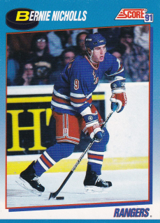 91-92 Score Canadian - Bernie NICHOLLS č. 460 Dvojjazyčná