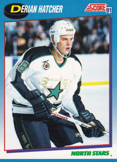91-92 Score Canadian - Derian HATCHER č. 656 Dvojjazyčná