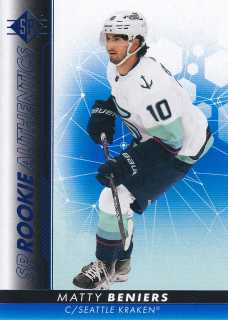 22-23 SP Hockey - Matty BENIERS č. 105 (RC) SP ROOKIE AUTHENTIC