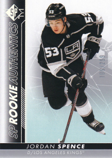 22-23 SP Hockey - Jordan SPENCE č. 118 (RC) SP ROOKIE AUTHENTIC SILVER x/299