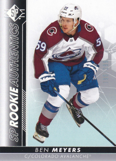 22-23 SP Hockey - Ben MEYERS č. 119 (RC) SP ROOKIE AUTHENTIC SILVER x/299