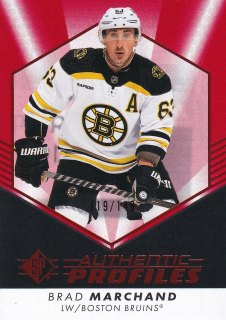 22-23 SP Hockey - Brad MARCHAND č. AP-3 AUTHENTIC PROFILES RED x/149