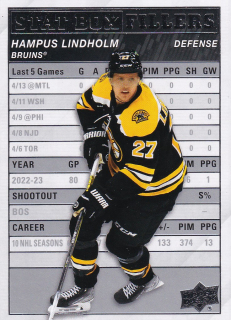 23-24 Upper Deck S1 - Hampus LINDHOLM č. SB-15 STAT BOX FILLERS