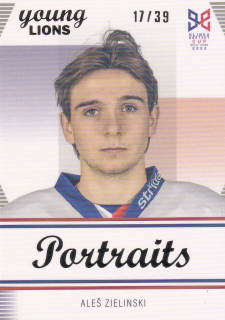 YOUNG LIONS U18 HLINKA/GRETZKY CUP 2023 - Aleš ZIELINSKI č. P-9 PORTRAITS Rainbow x/39