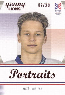 YOUNG LIONS U18 HLINKA/GRETZKY CUP 2023 - Matěj KUBIESA č. P-18 PORTRAITS Canvas x/29