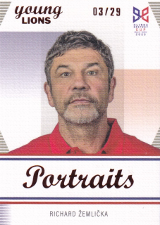 YOUNG LIONS U18 HLINKA/GRETZKY CUP 2023 - Richard ŽEMLIČKA č. P-25 PORTRAITS Canvas x/29