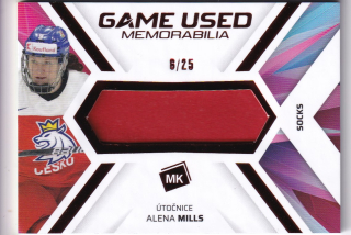 2023 MK Národní tým - Alena MILLS č. GUM-2 Game Used Memorabilia Socks 8/25