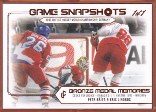 Bronze Medail Memories 1993 30th Anniversary - Petr BŘÍZA & Eric LINDROS č. GS-05 Game Snapshots Bronze Frame 1of1