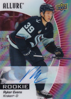 23-24 Allure - Ryker EVANS č. 149 Rookie Red Rainbow AUTO