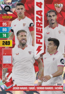 23-24 Panini LaLiga - JESÚS NAVAS/BADÉ/SERGIO RAMOS/ACUNA č. 396 Fuerza 4č. 388 Guantes de oro