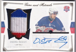 24-25 GOAL Cards - Ondrej ŠEDIVÝ č. S-01 Game used Materials Signature 11/20