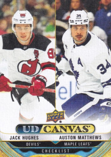24-25 UD S2 - Jack HUGHES/Auston MATTHEWS č. C210 (CL) UD CANVAS