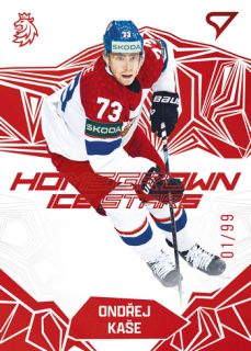 2025 Hokejové Česko - Ondřej KAŠE č. HS-19 Homegrown Ice Stars Red x/99