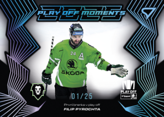 24-25 TELH - Filip PYROCHTA č. PM-12 Play Off Moments Blue x/25