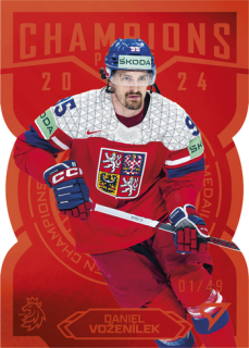 2025 Hokejové Česko - Daniel VOŽENÍLEK č. GC-25 Champions 2024 Red Die Cut x/49