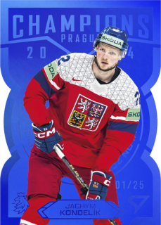 2025 Hokejové Česko - Jáchym KONDELÍK č. GC-17 Champions 2024 Blue Die Cut x/25