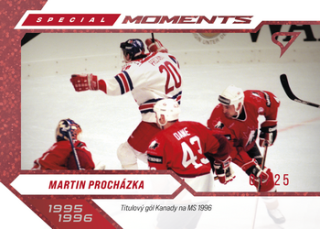 2025 Hokejové Česko - Martin PROCHÁZKA č. SM-18 Special Moments Red x/25