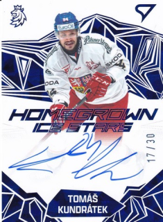 2025 Hokejové Česko - Tomáš KUNDRÁTEK č. HSS-TK Homegrown Ice Stars Auto 17/30