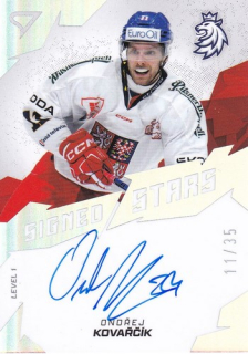2025 Hokejové Česko - Ondřej KOVAŘČÍK č. SL1-KA Signed Stars 11/35