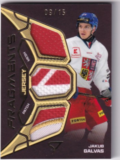 2025 Hokejové Česko - Jakub GALVAS č. JF-JG Jersey Fragments Level 3 09/15