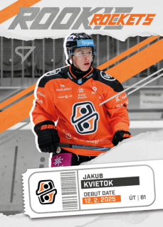25-26 TIPSPORT LIGA - Jakub KVIETOK č. RR-01 Rookie Rockets